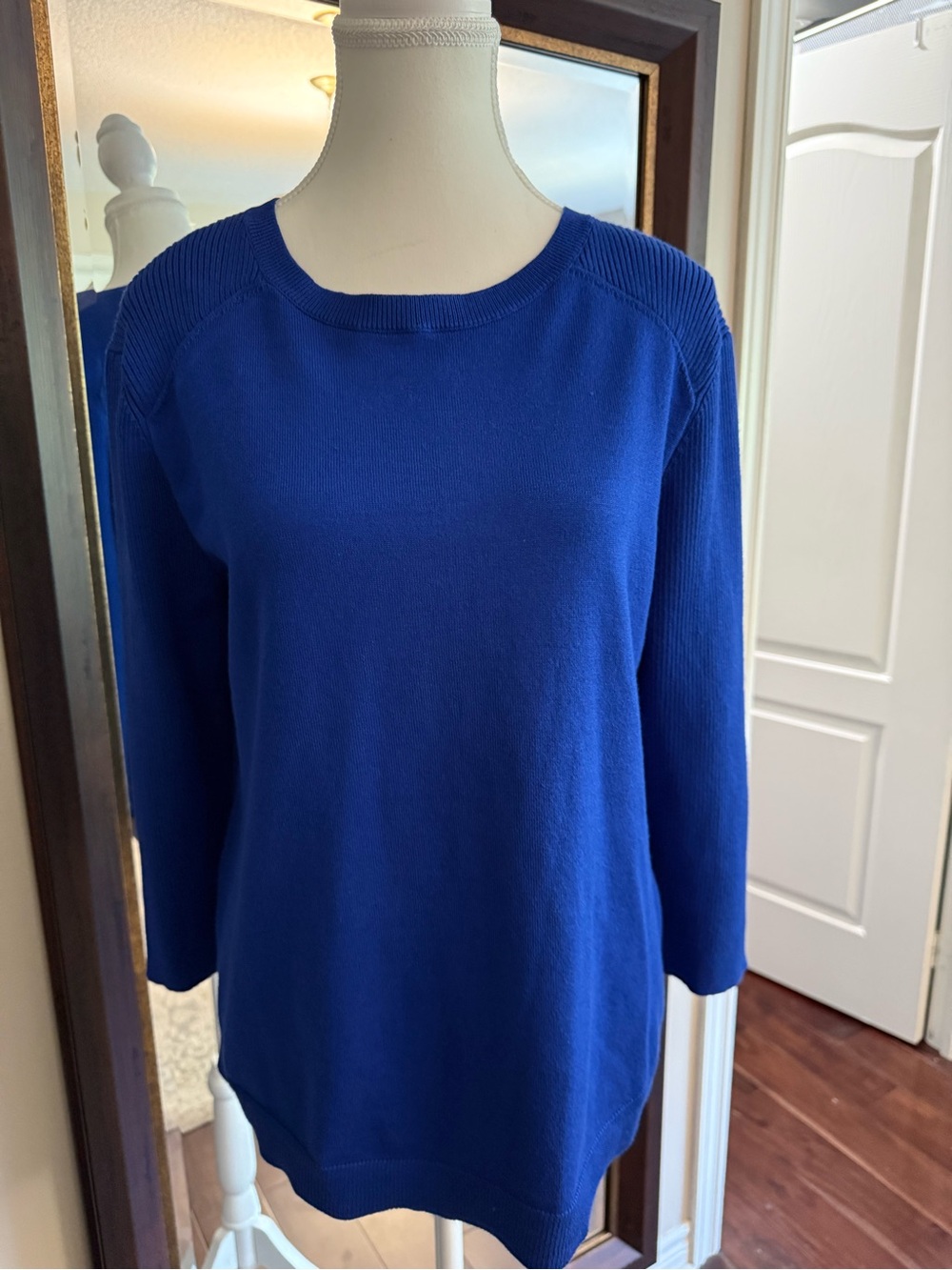 Soho Scoop Neck Long Sleeve Sweater in Cobalt Blue